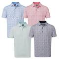 FootJoy Mens Lisle Daisy Print Polo Shirt 